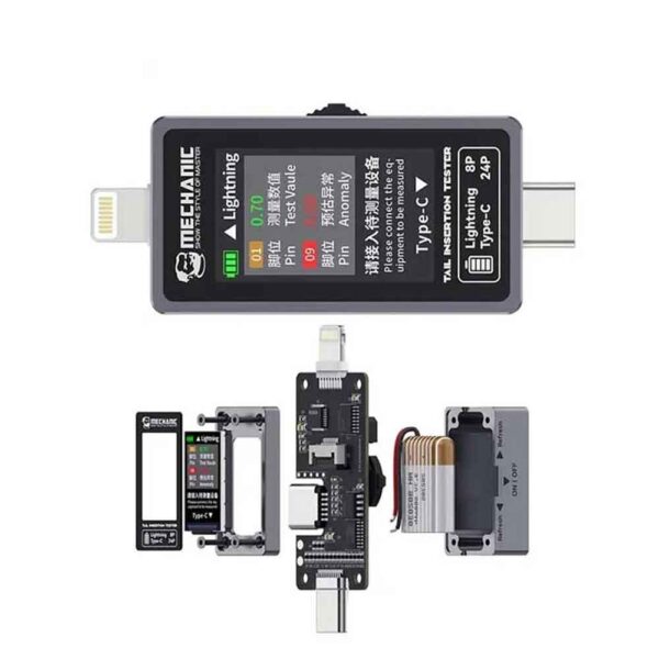 Mechanic T-824 Type-C To Lightning High Precision Digital Display Tail Insertion Tester