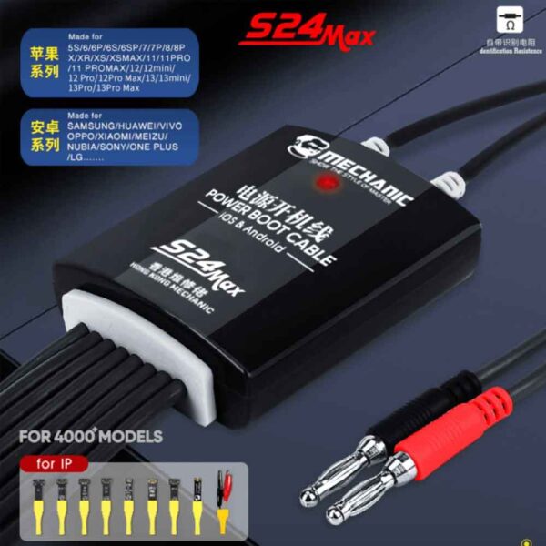 Mechanic-S24-Max-Power-Boot-Cable Mechanic S24 Max Power Boot Cable for DC Power Supply Test Cable for iPhone & Android Phone