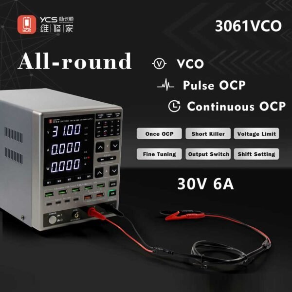 YCS-3061VCO-30V-6A-Adjustable-Digital-Display-DC-Power-Supply YCS 3061VCO 30V / 6A Adjustable Digital Display DC Power Supply with OCP Protection