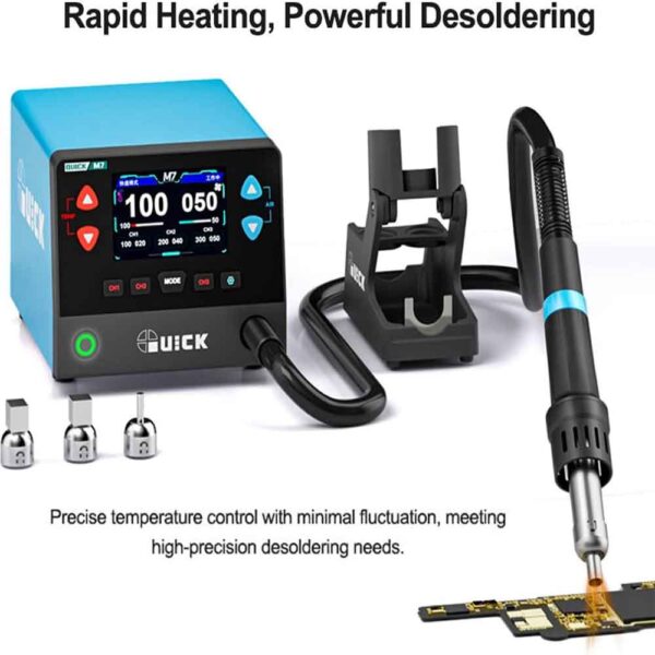 Quick M7 1000W 9-Channel HD Digital Display Intelligent Hot Air Gun Desoldering Station