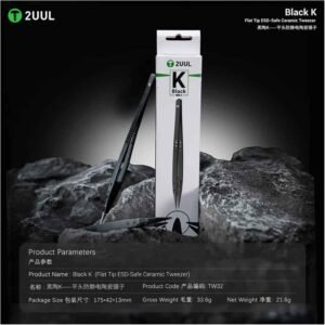 2UUL TW32 Black K Flat Tip ESD-Safe Ceramic Tweezer