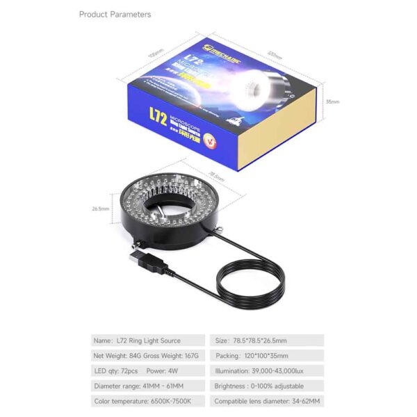 Mechanic-L72-Microscope-Ring-Light-Source1 Mechanic L72 Microscope Ring Light Source