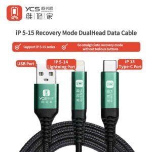 YCS restore mode cable, iPhone DFU cable, iPhone recovery cable, easy restore cable, mobile repair tools, iPhone software fix cable, gadget repair accessory, tech diagnostic cable, iPhone repair cable, YCS 2in1 restore cable