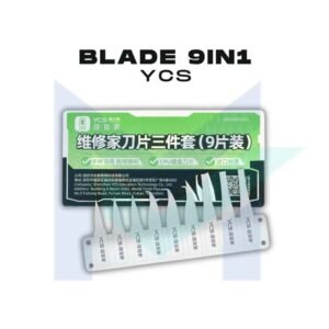 YCS blade set 9 in 1, mobile repair blade set, precision cutting tools, PCB cutting blade kit, phone repair tool set, stainless steel blade set, electronics toolkit blades, hobby craft blade set, model making blades, multipurpose blade kit