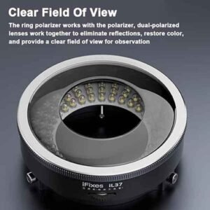 iFixes iL37 Microscope LED Ring Light – Polarized Anti-Glare Illuminator