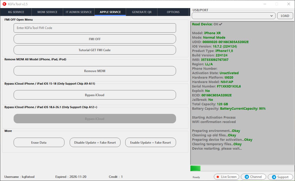 kgfix tool credits