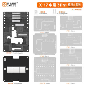 AMAOE IPX-17 31-in-1 Universal Reballing Stencil Kit