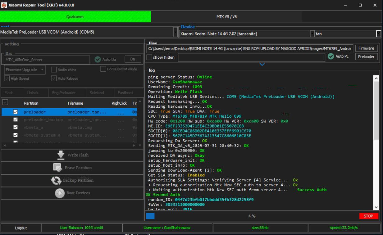 Xiaomi Repair Tool (XRT) Flash/EFS/Mi Cloud Credits