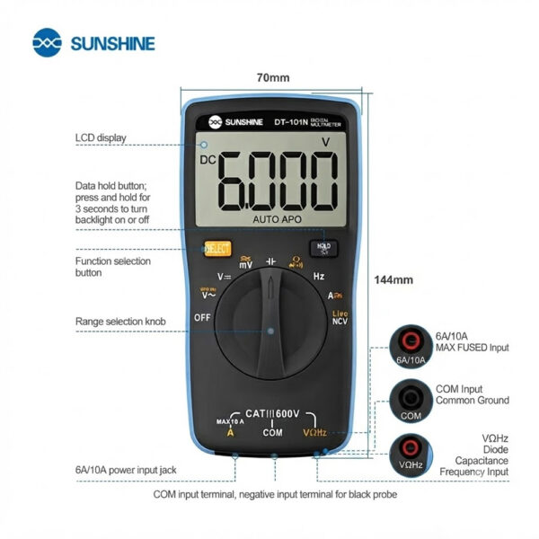 SUNSHINE DT-101N High Precision Auto-Ranging Multimeter